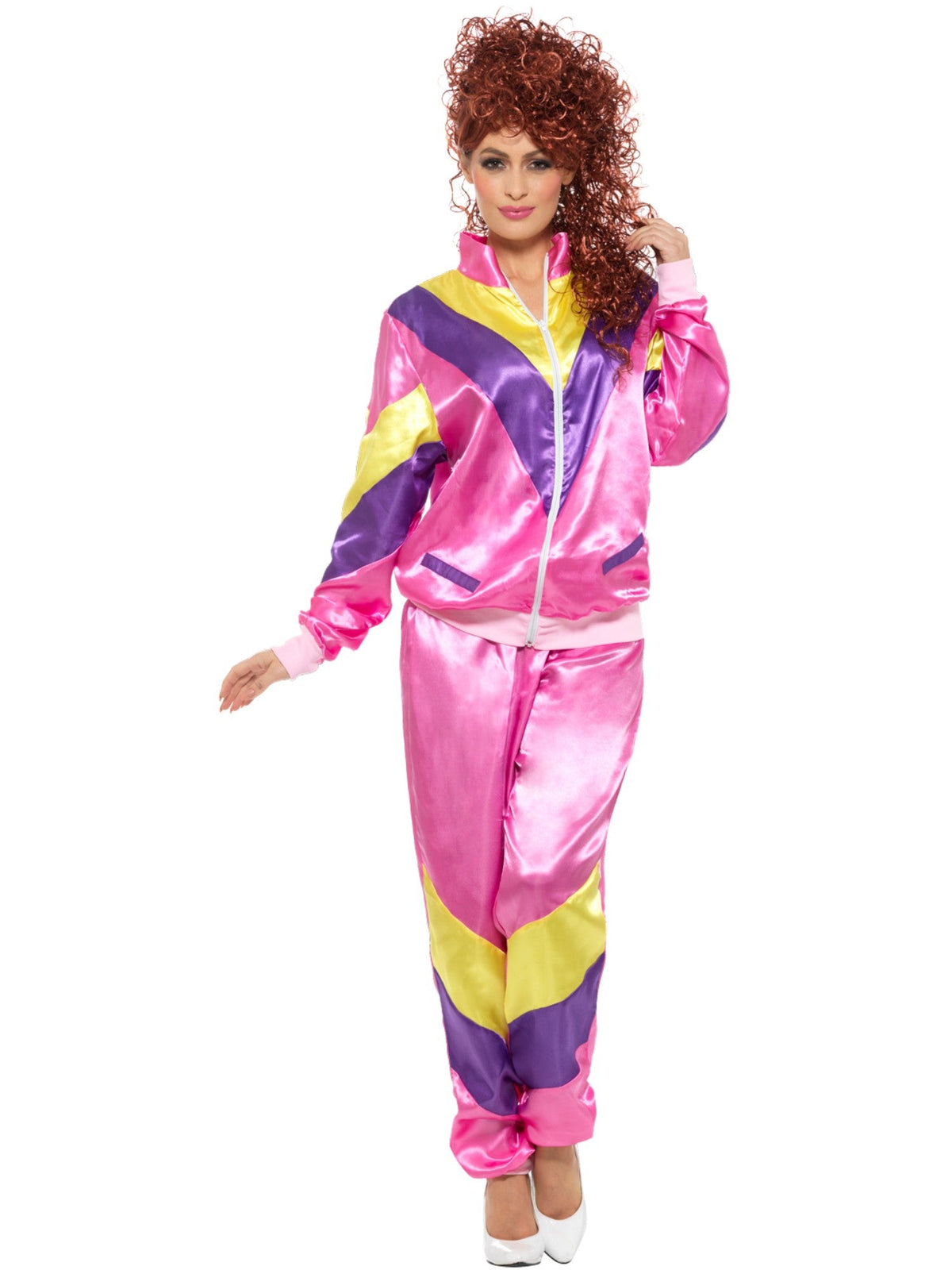 80s Height Of Fashion Women's Pink Shell Suit, Adult