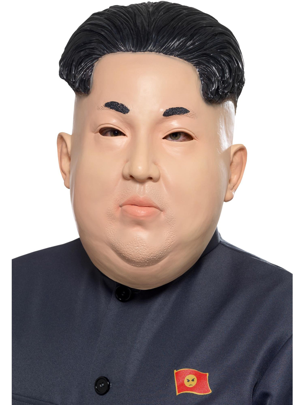 Latex dictator overhead mask with short black hair