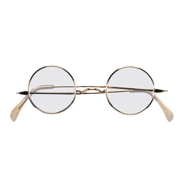 Round gold metal Santa glasses