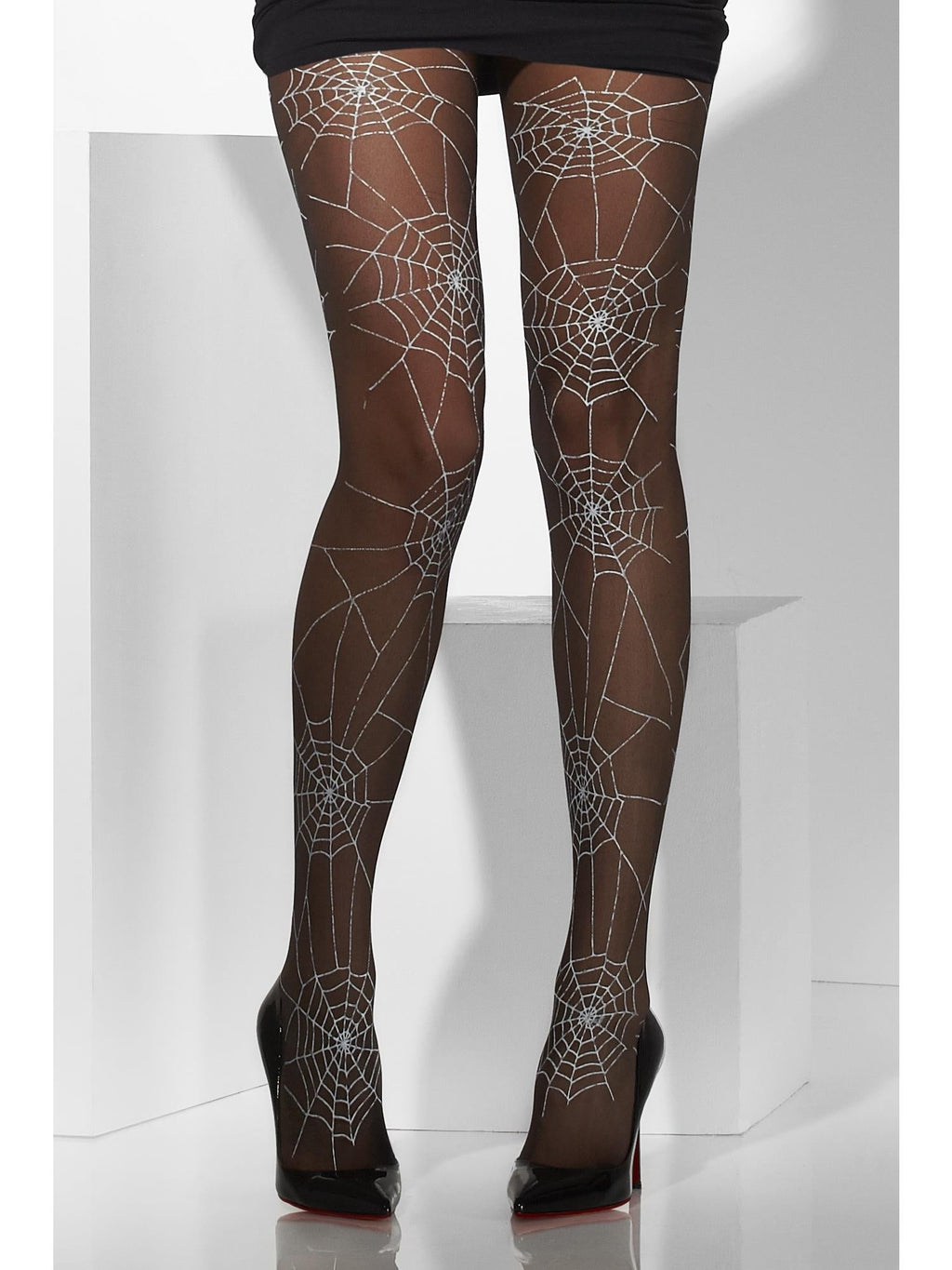 Spider web print tights, alternate view
