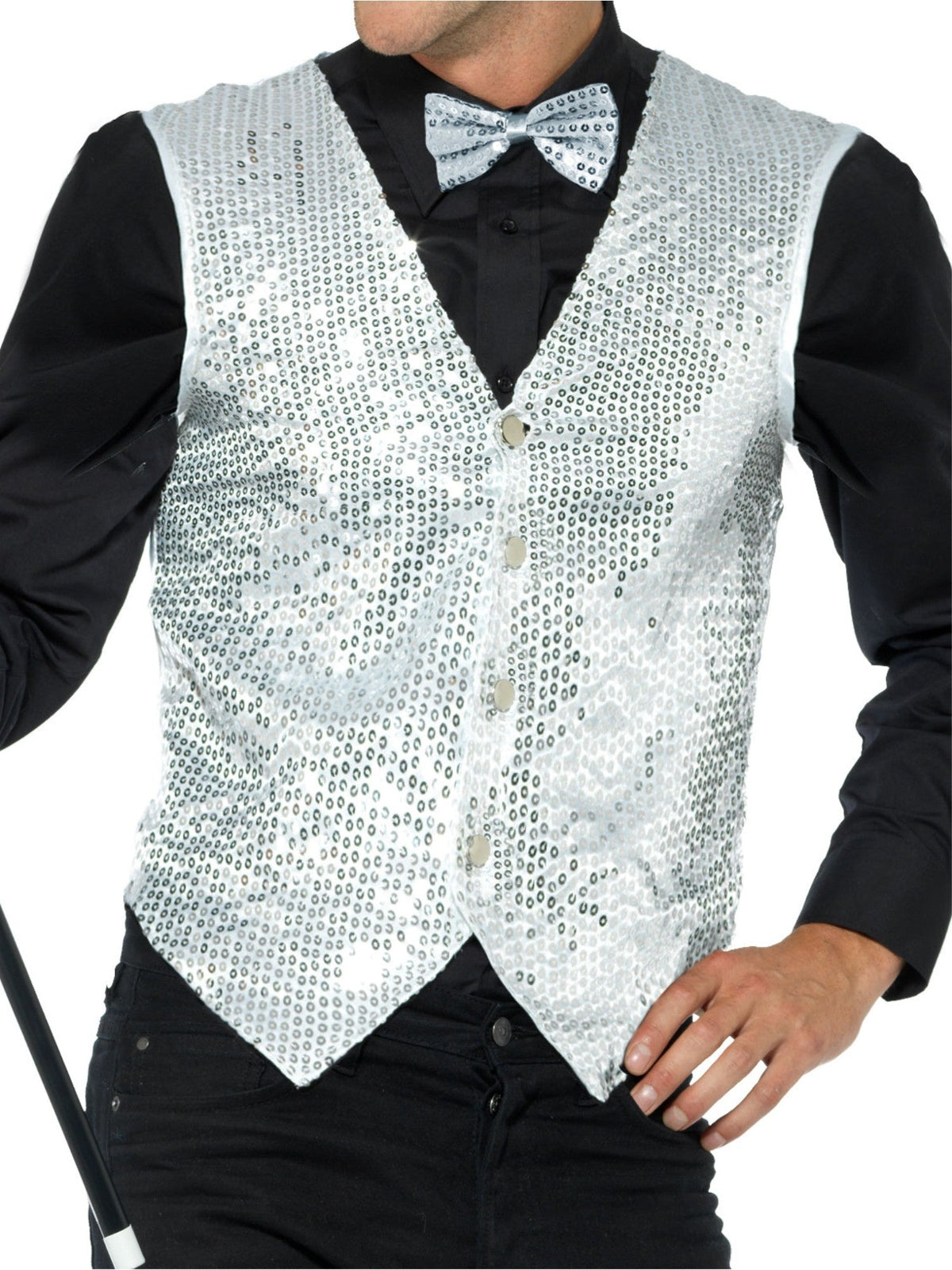 Waistcoat - Silver Sequin, Adult