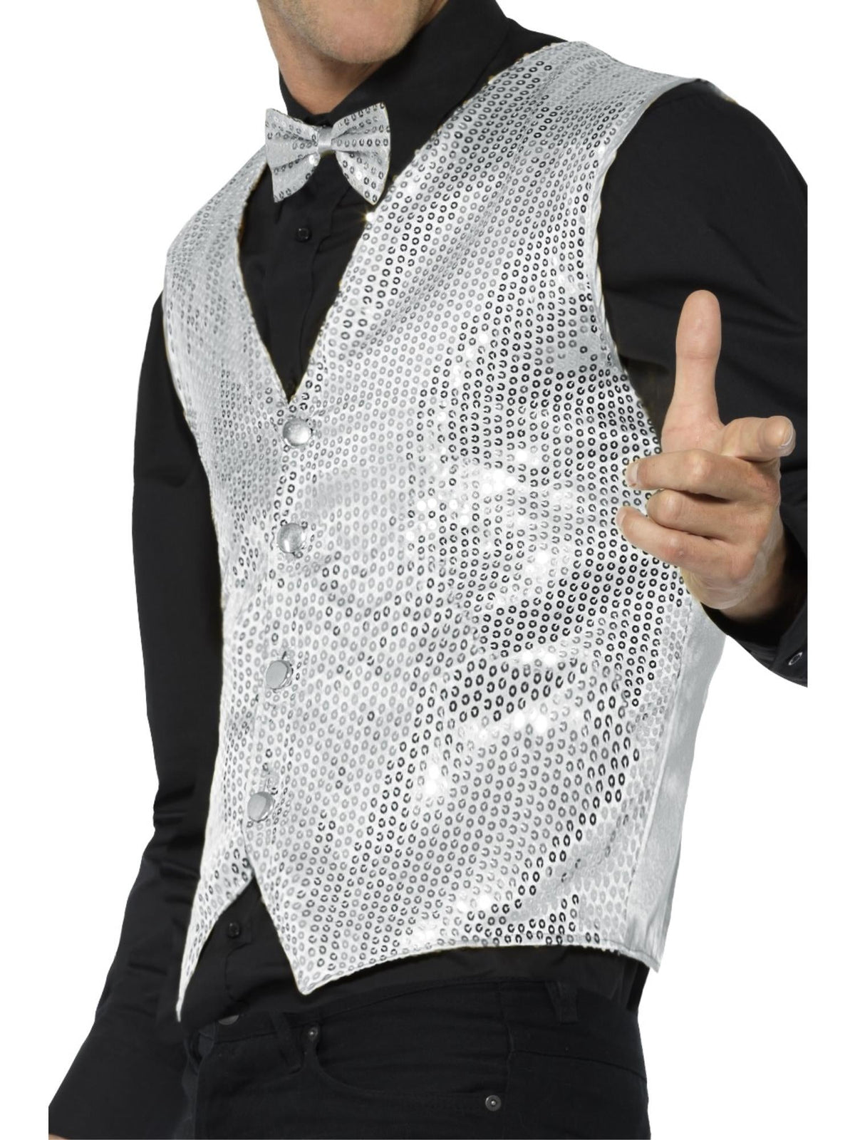 Waistcoat - Silver Sequin, Adult