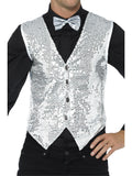 Waistcoat - Silver Sequin, Adult