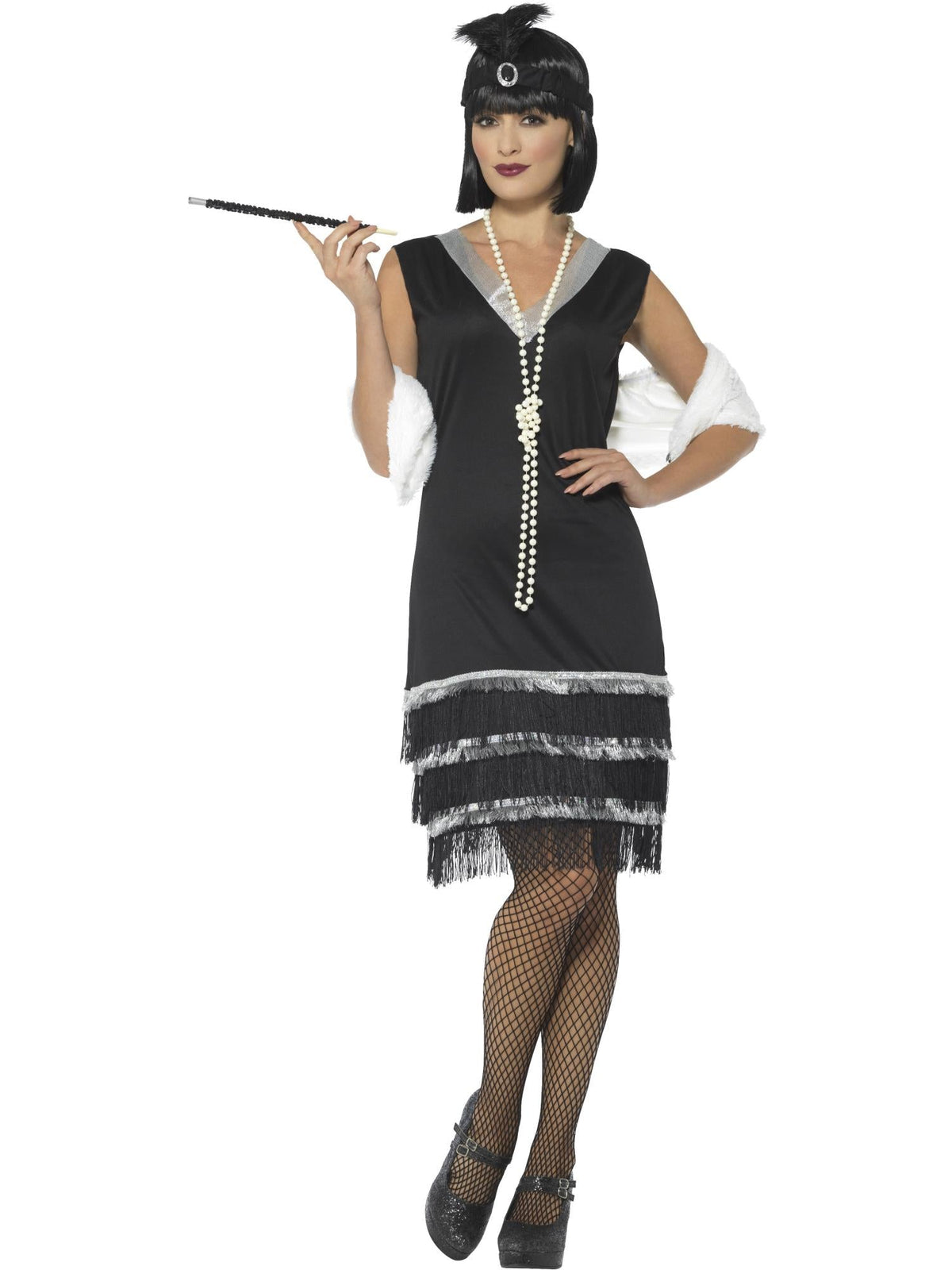 Flapper Deluxe Costume With Stole, Adult