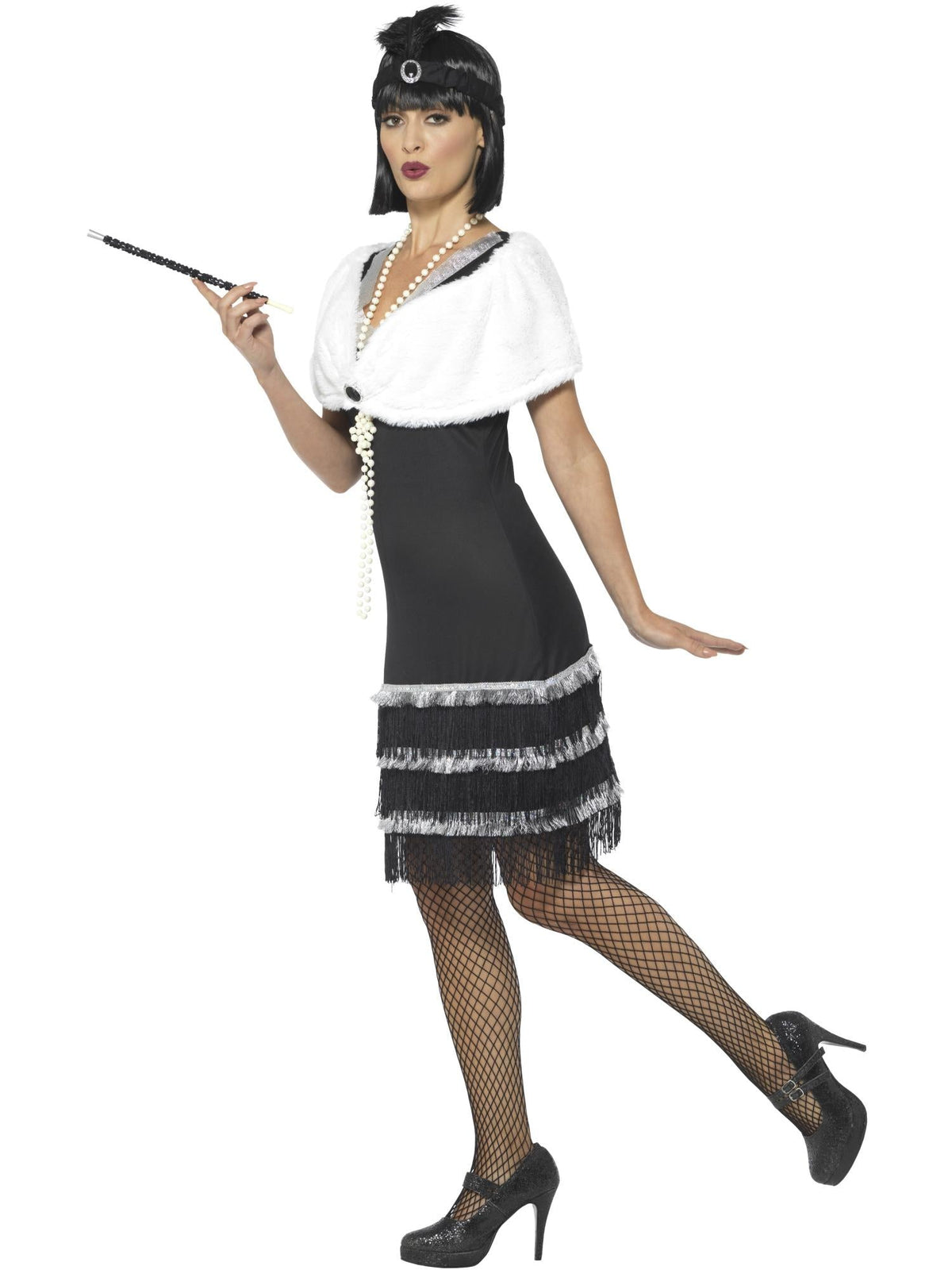 Flapper Deluxe Costume With Stole, Adult