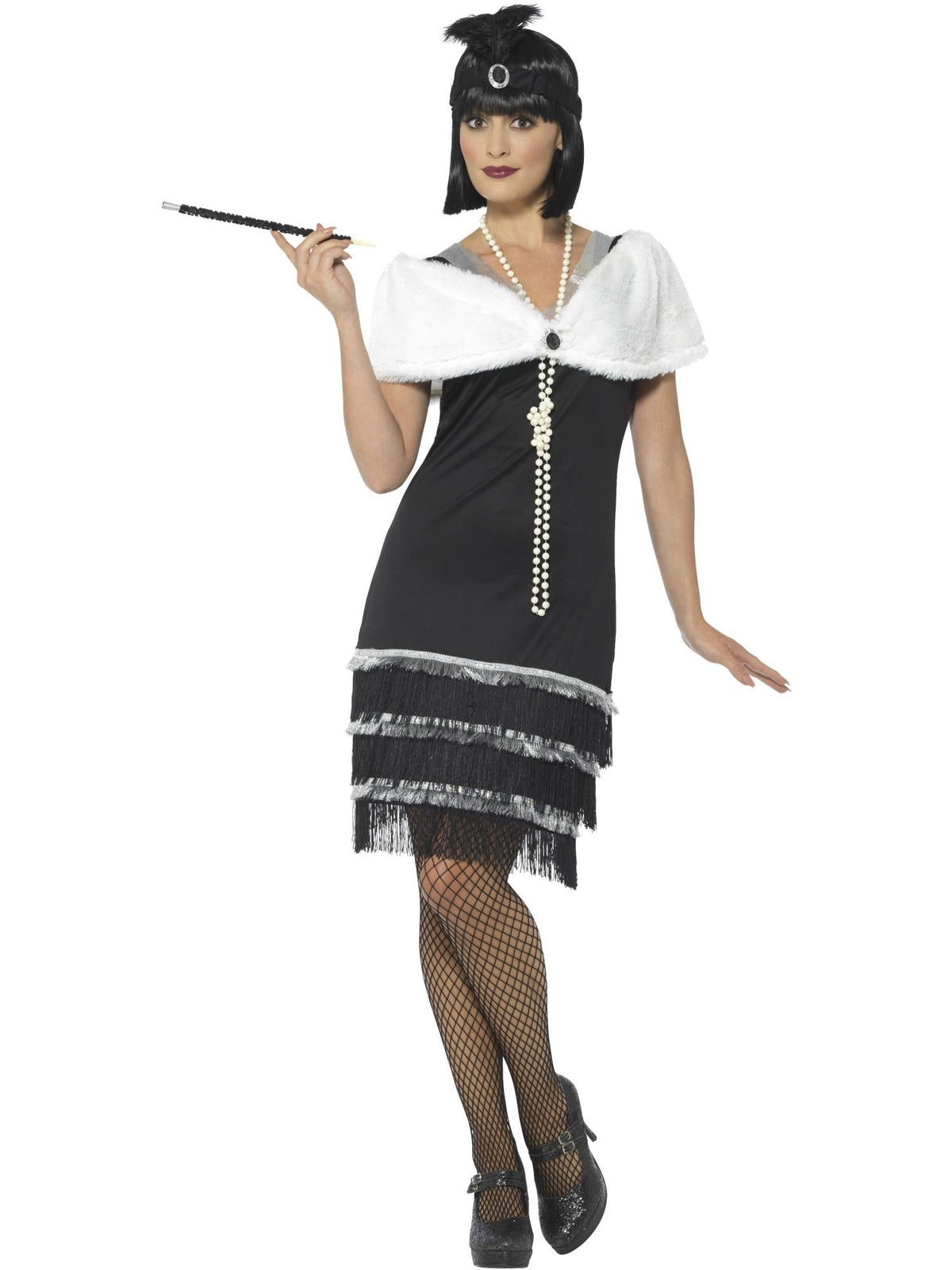 Flapper Deluxe Costume With Stole, Adult