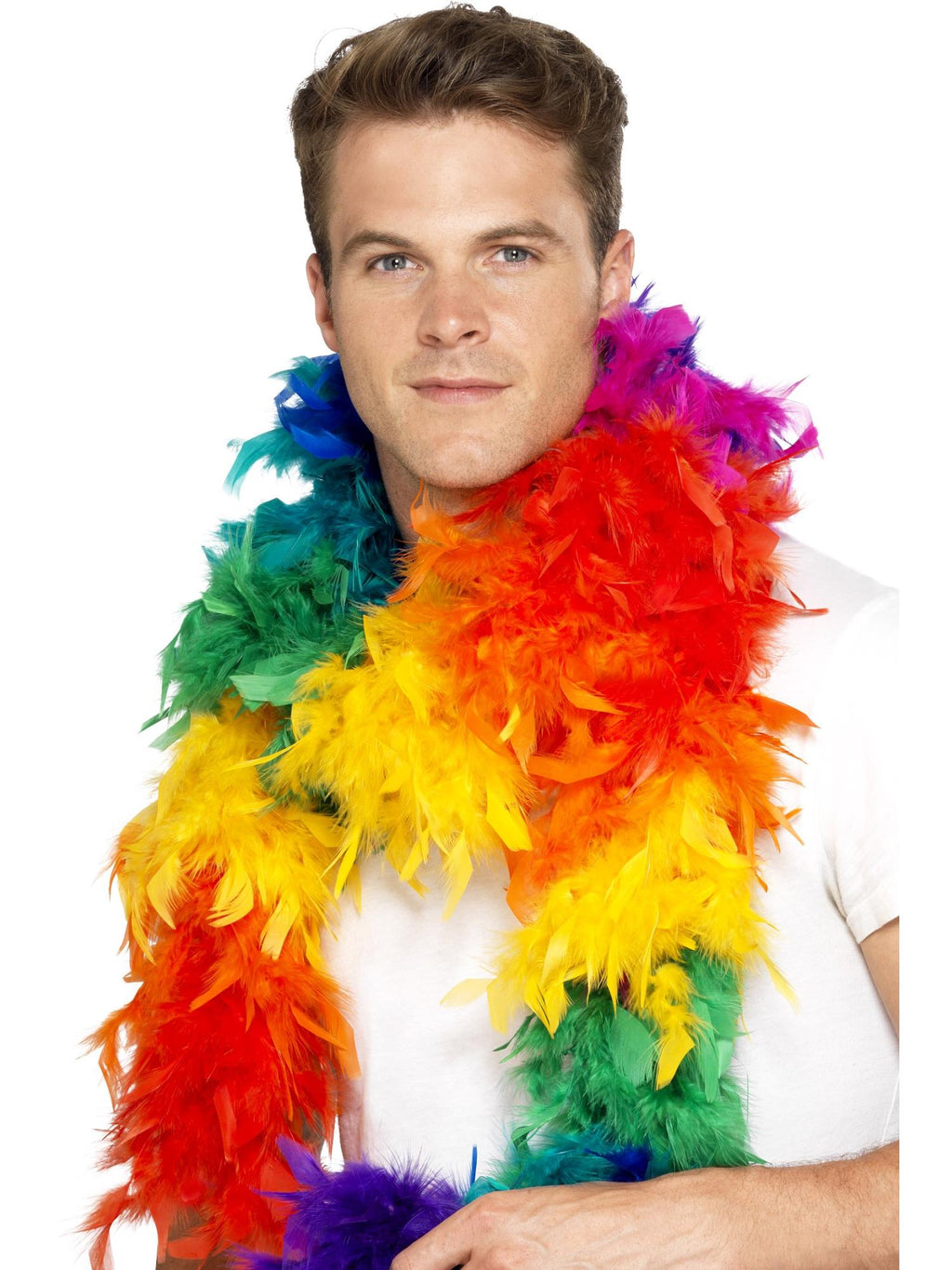 Rainbow feather boa, alternate view