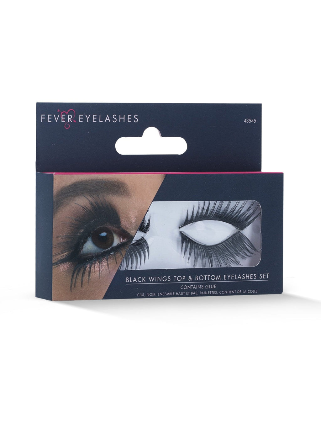 Black winged eyelashes in their retail packaging