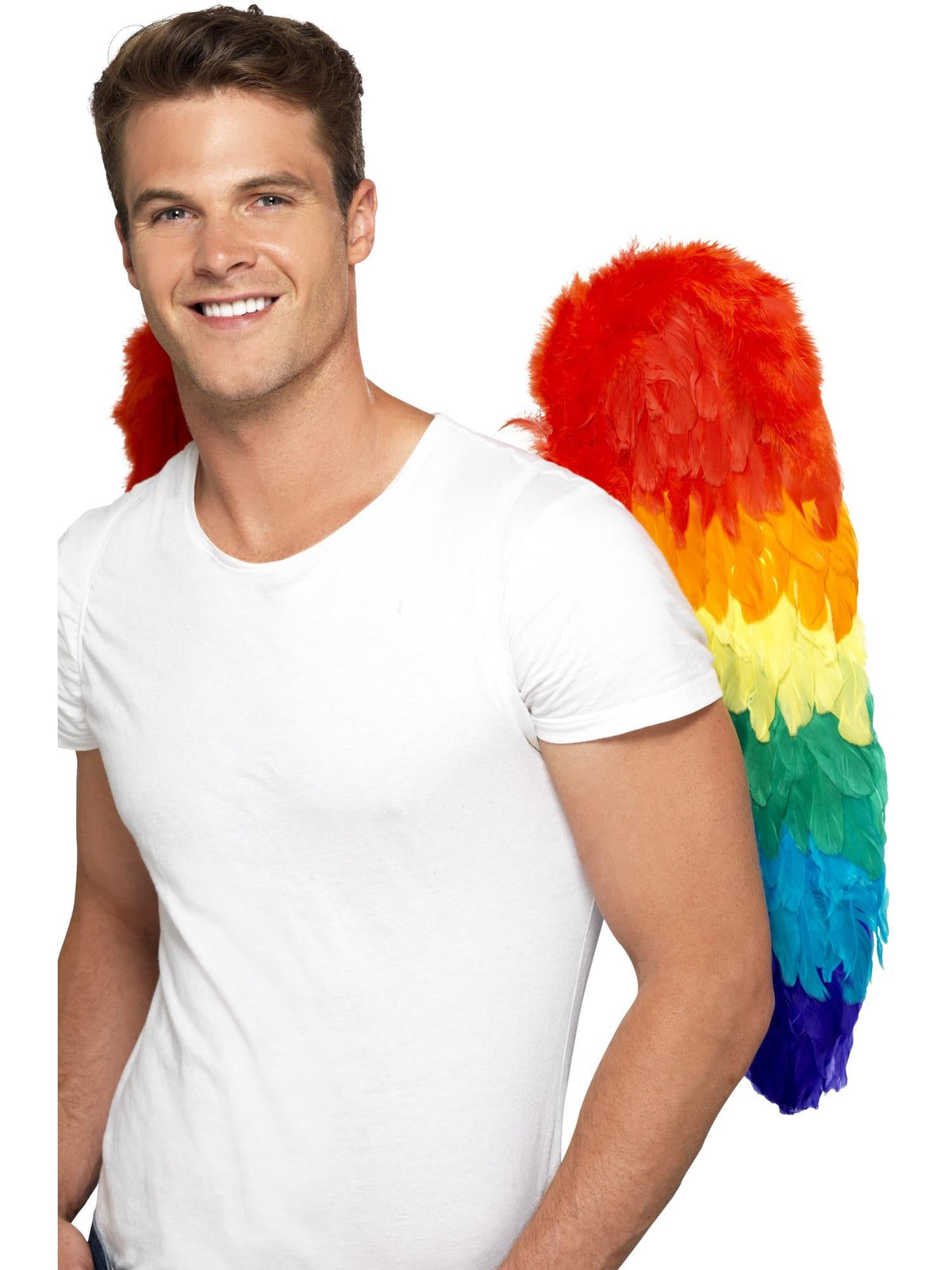 Rainbow feather wings, alternate view