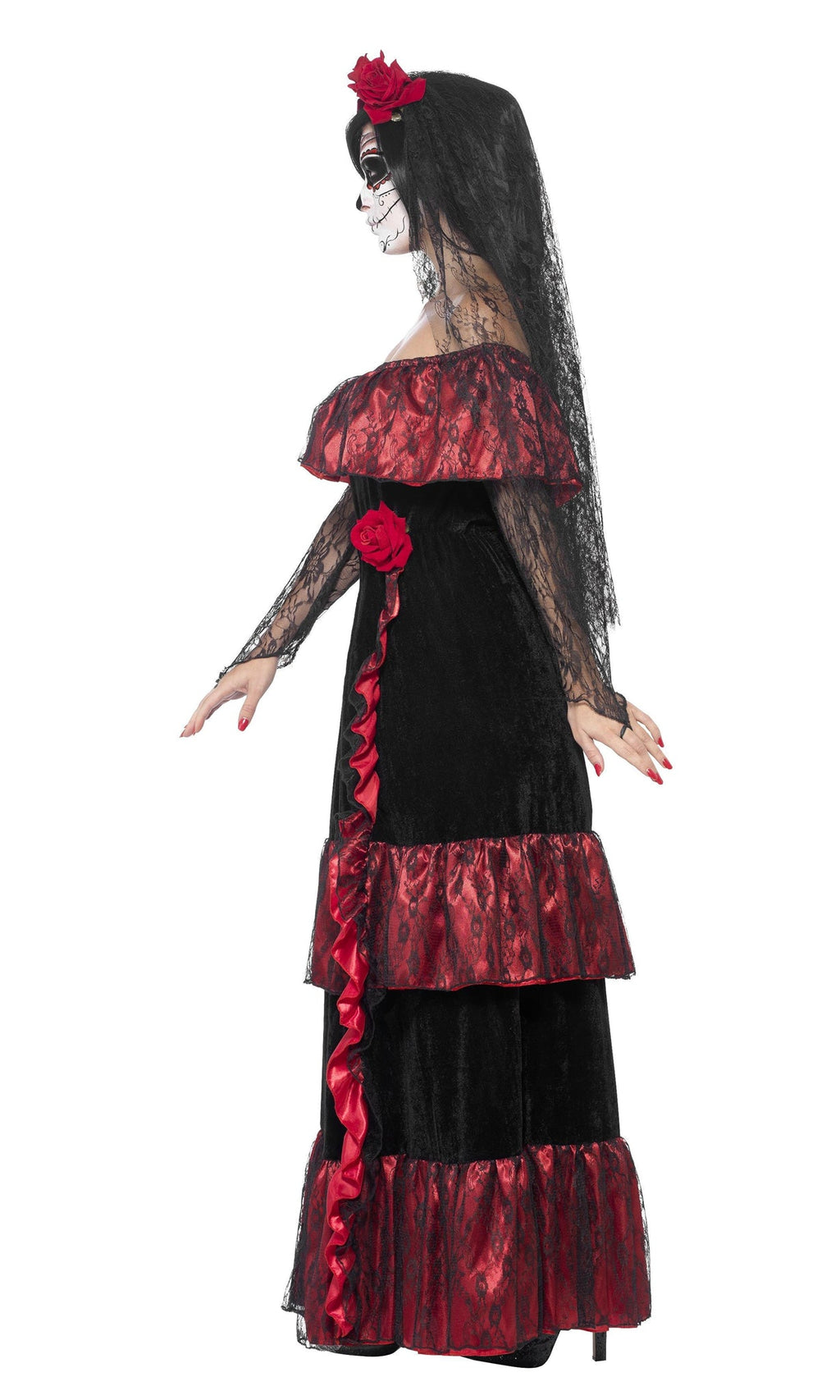 Side of Day Of The Dead Bride Deluxe Costume