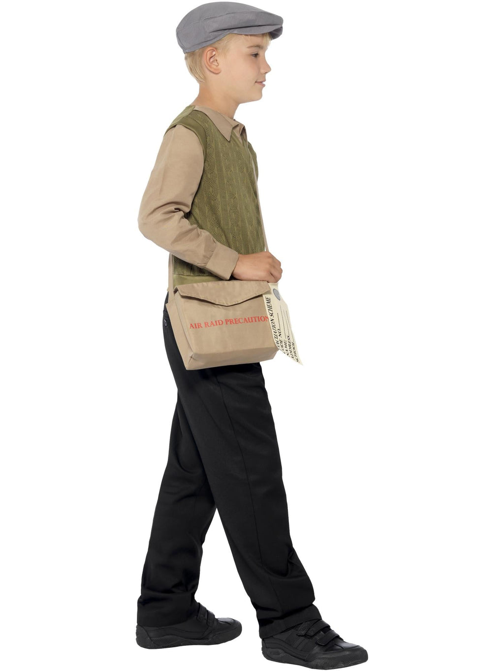 Evacuee boy kit, side view
