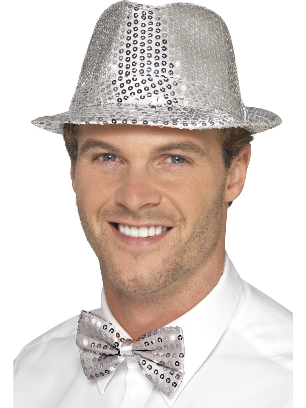 Silver sequin hat, alternate view