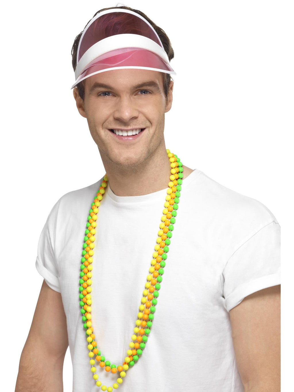 Pink 80s sun visor, alternate view