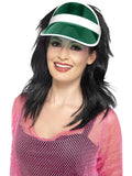 Transparent green 80s sun visor with white trim