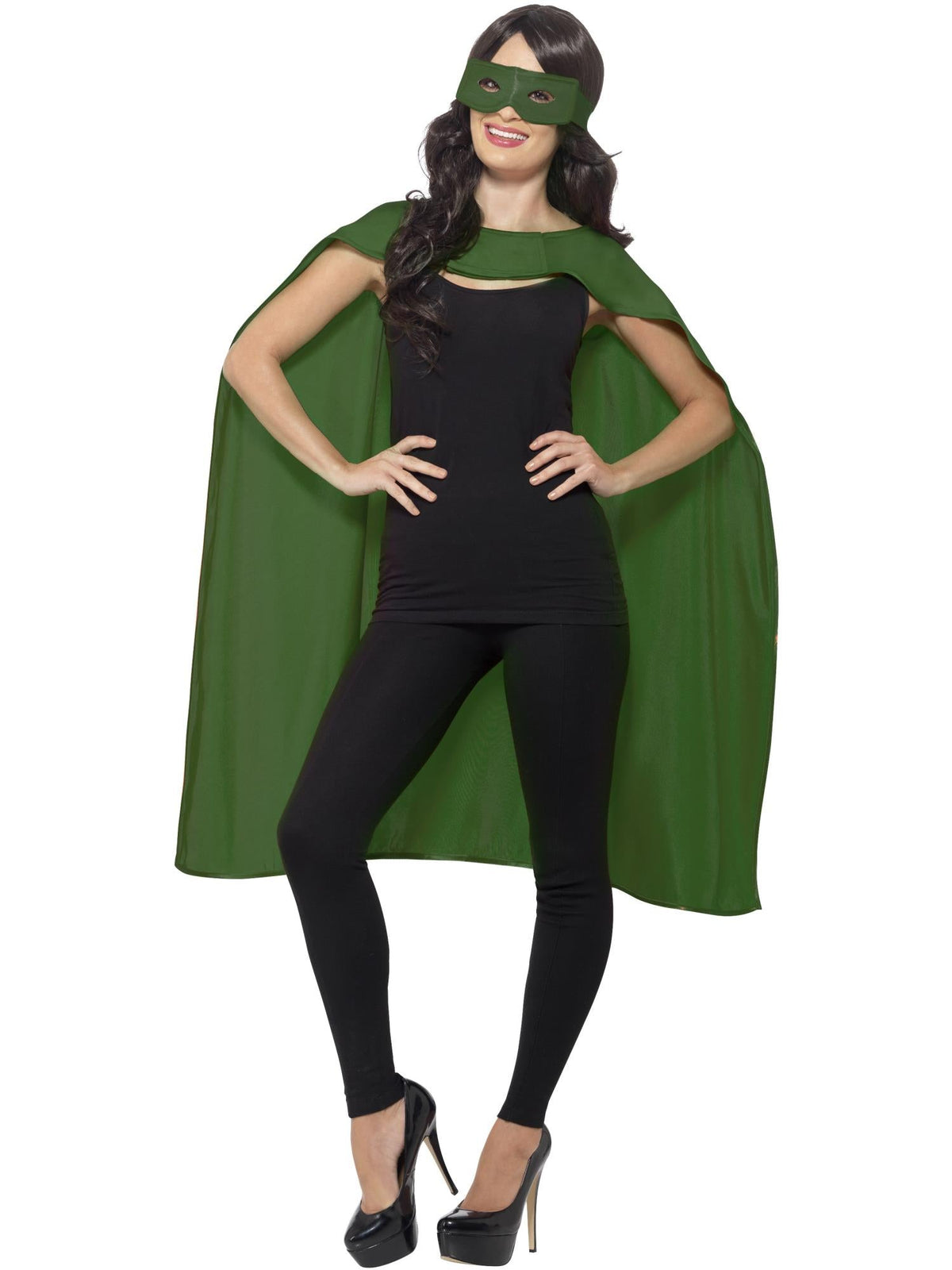 Green cape and eyemask set, alternate view
