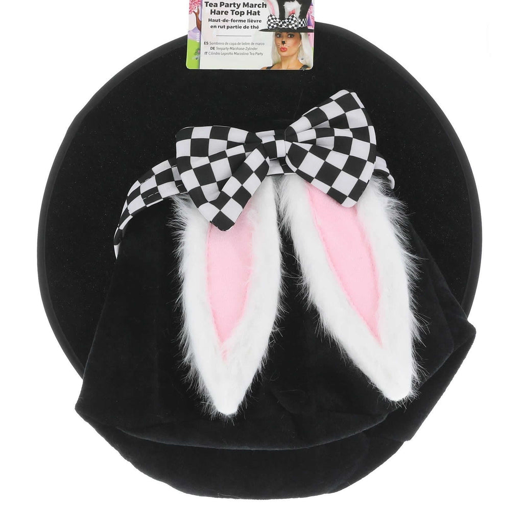 March hare top hat with bunny ears, top view