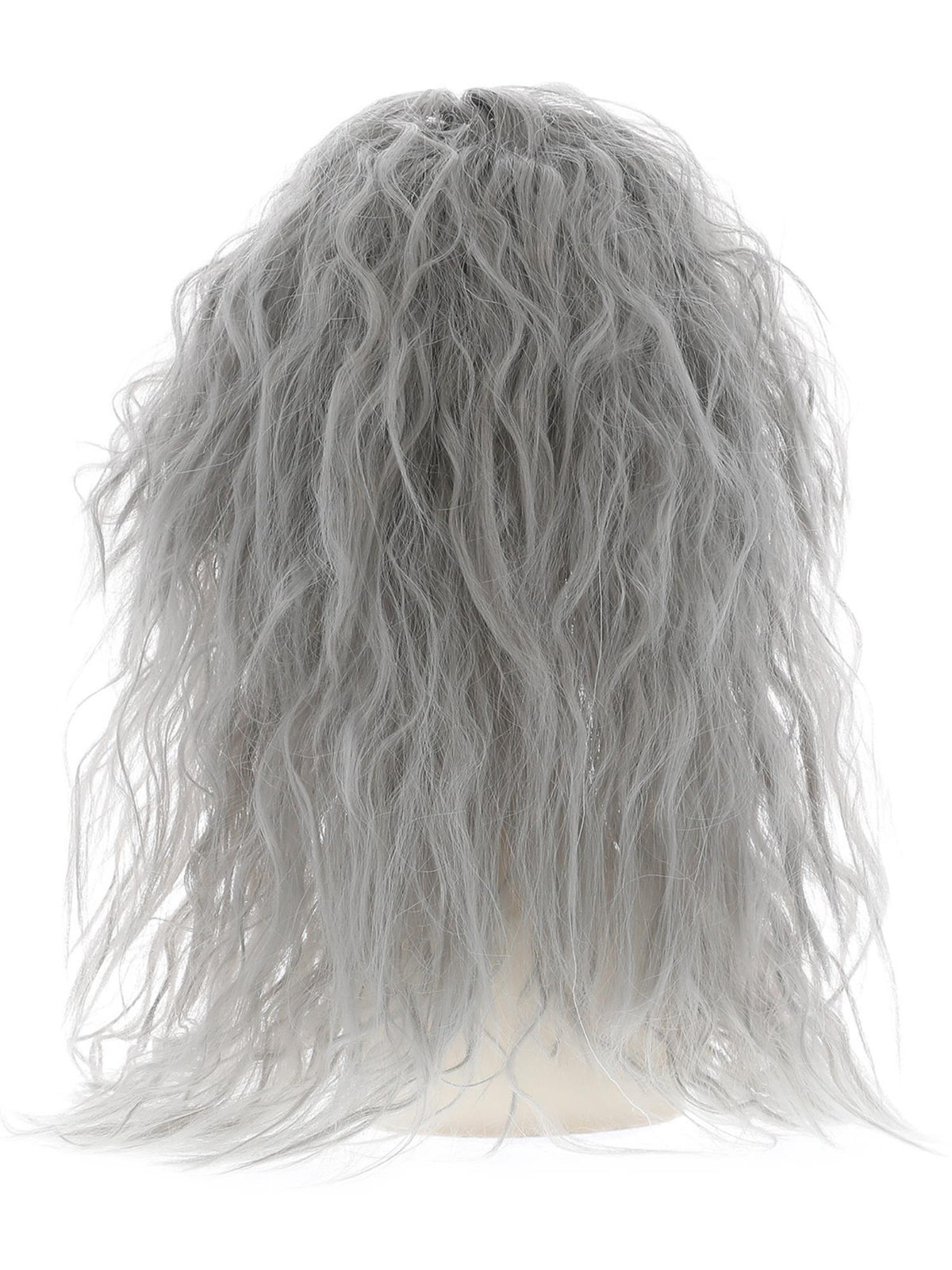 Long grey banshee wig, back view