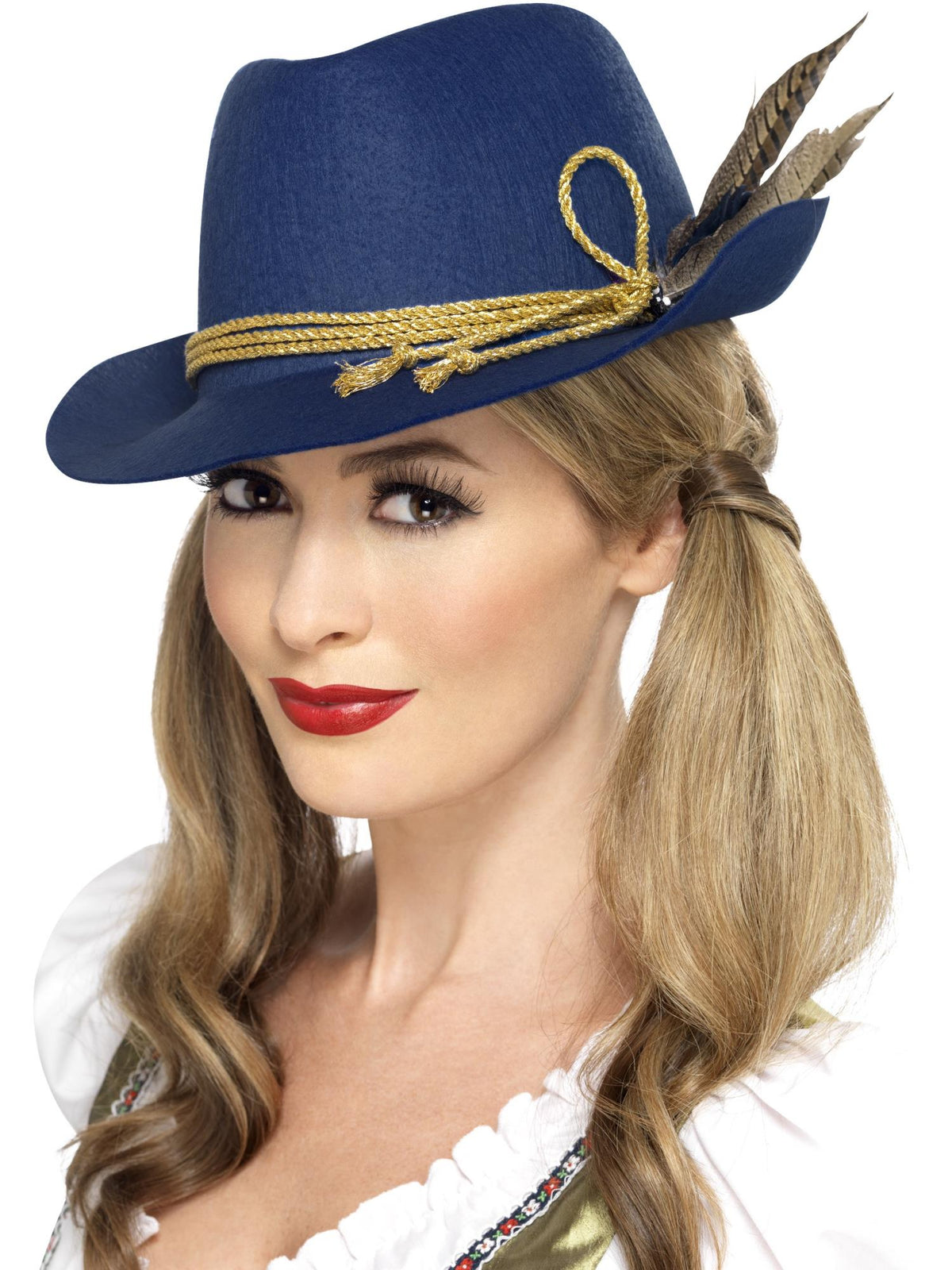 Blue Bavarian hat, alternate view