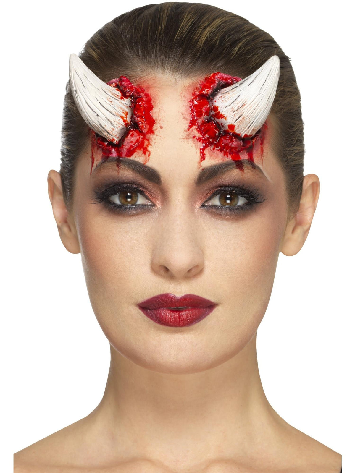 Latex devil horn prosthetics, alternate view