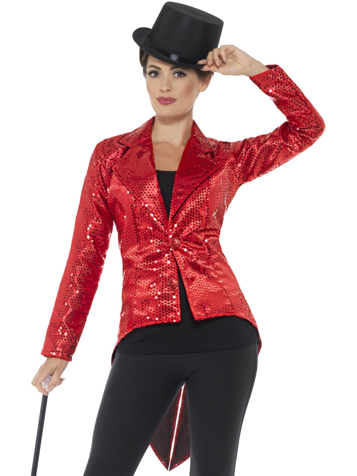 Red sequin tailcoat ladies jacket