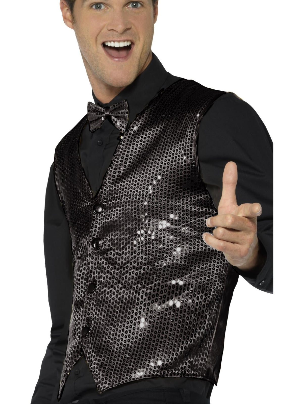 Waistcoat - Black Sequin, Adult