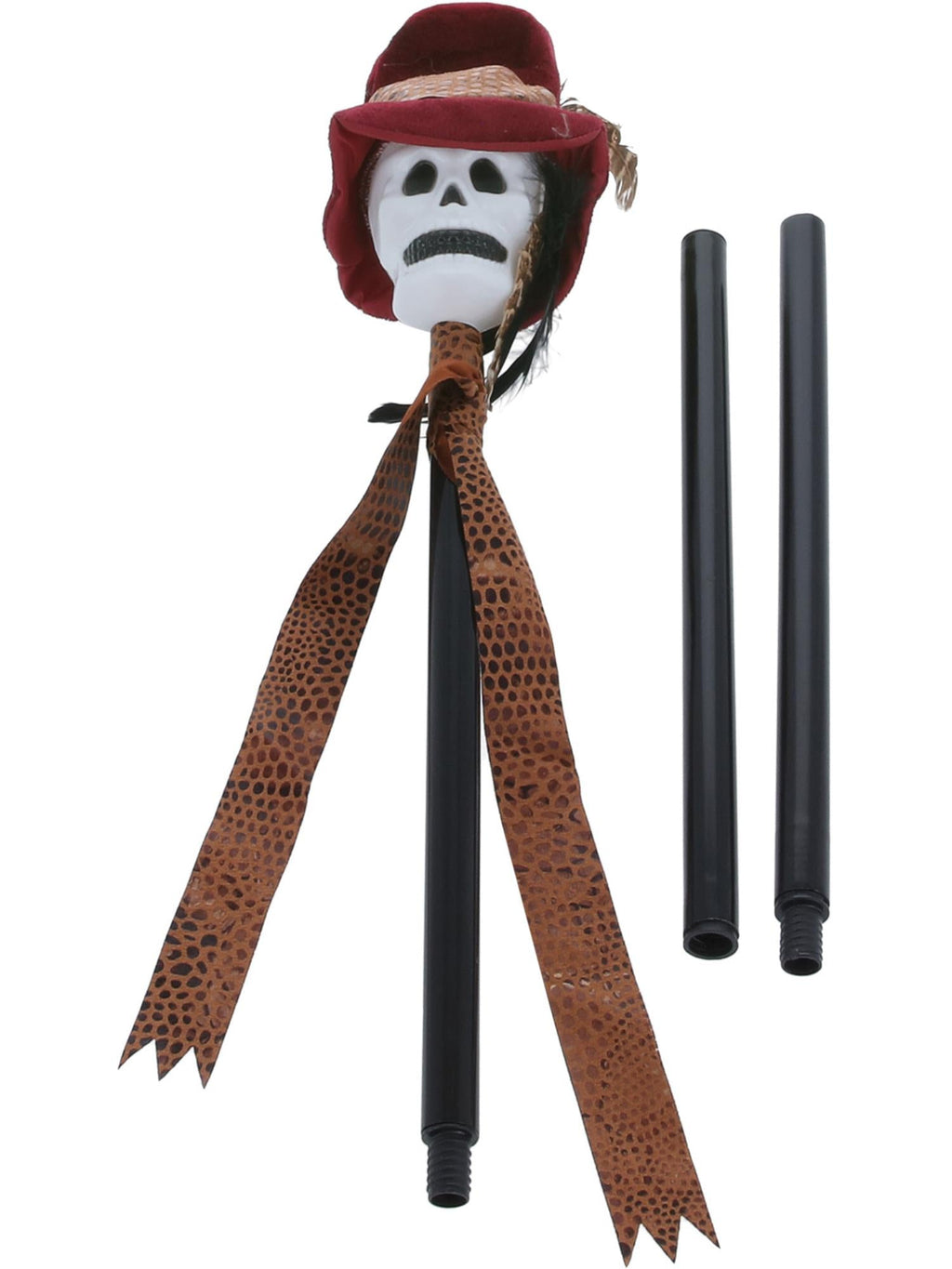 Skull top hat cane, alternate view