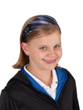 Girl wearing the blue and grey striped Ravenclaw headband