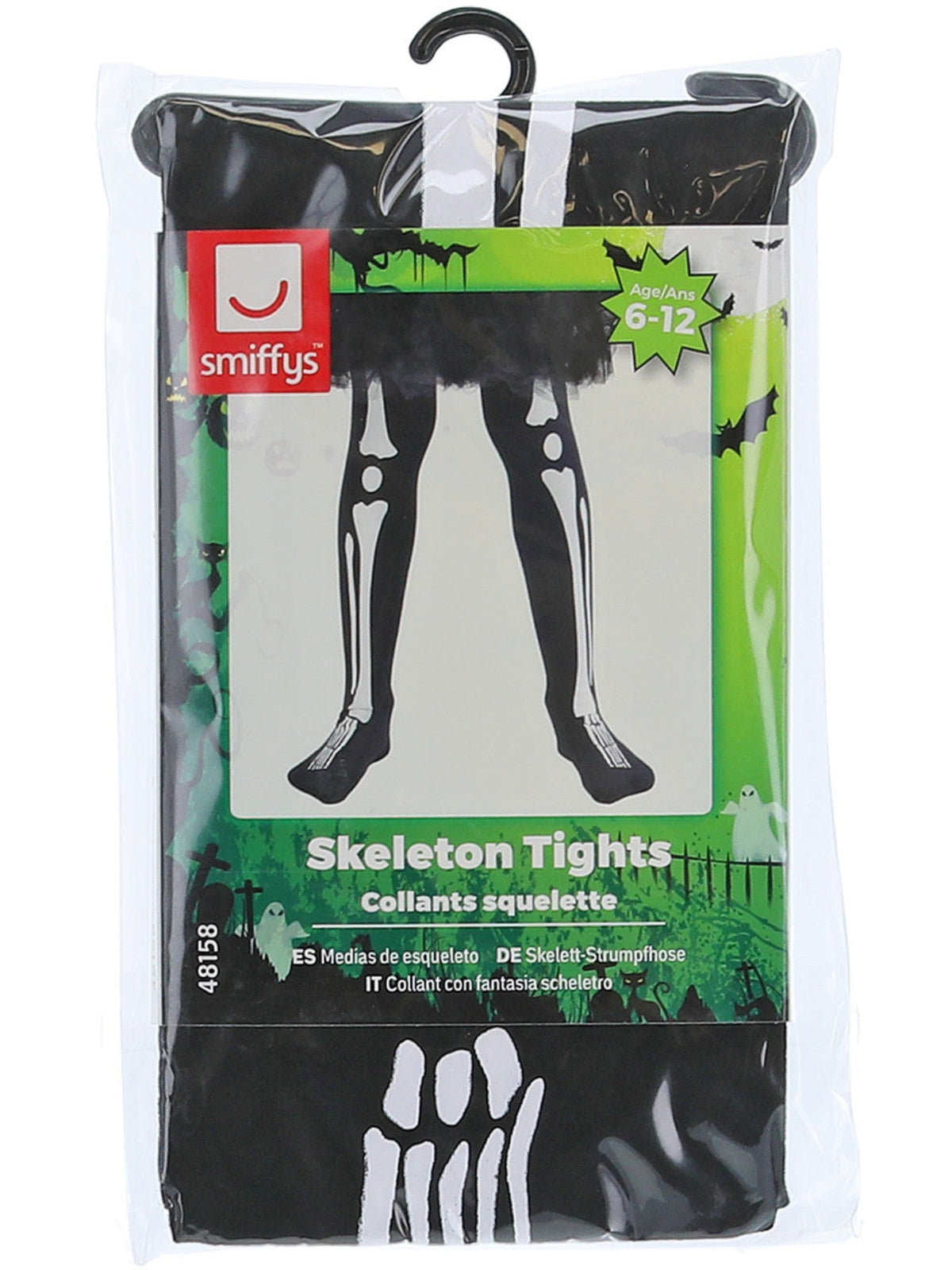 Skeleton tights in their retail packaging