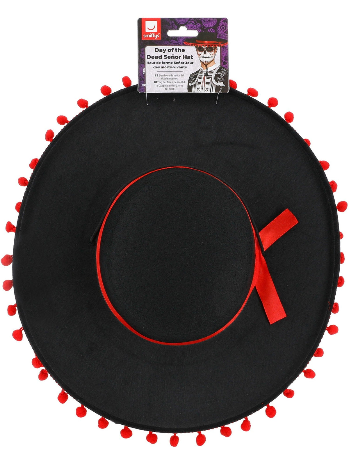 Day of the Dead senor hat in its retail packaging