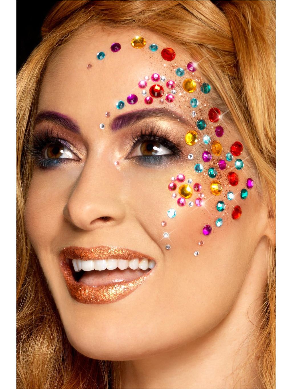 Rainbow jewel face gems, alternate view