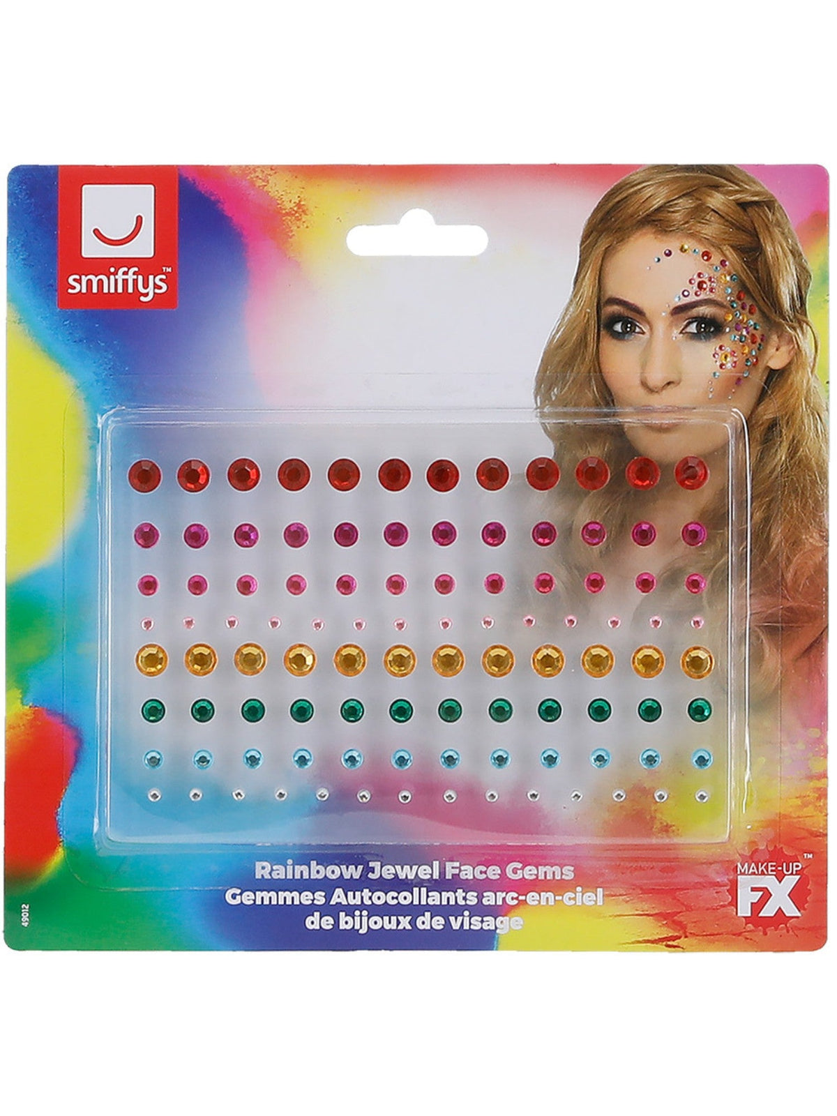 Rainbow jewel face gems in their retail packaging