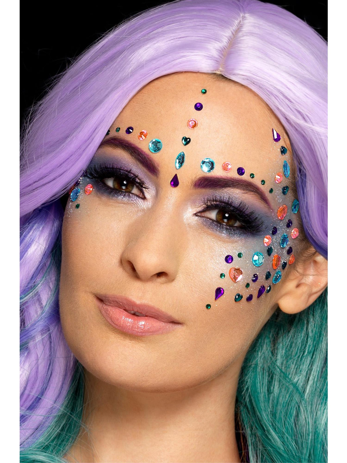 Multi-coloured jewel face gems, alternate view