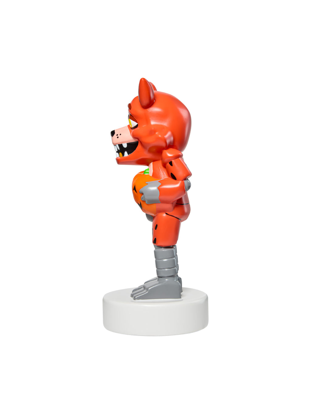 Side view of the orange Foxy light-up figure on its base