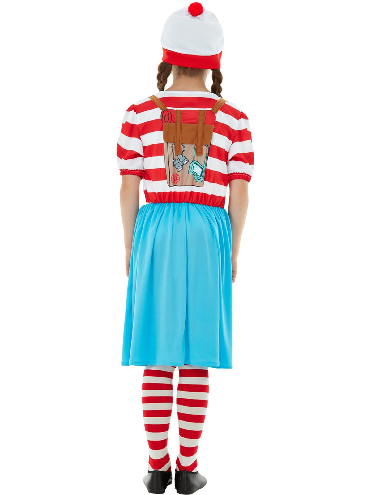 Back view of the Where's Wally? Wenda Deluxe Costume, Child