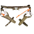 Jango Fett faux leather belt with two leg holsters and toy blaster