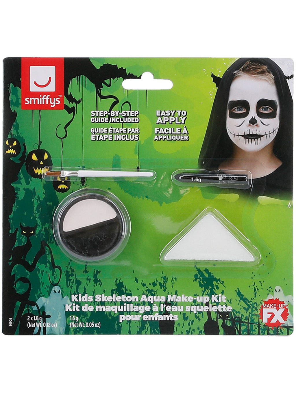 Skeleton face paint kit in its retail packaging