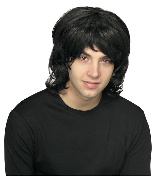 Black layered 70s shag wig