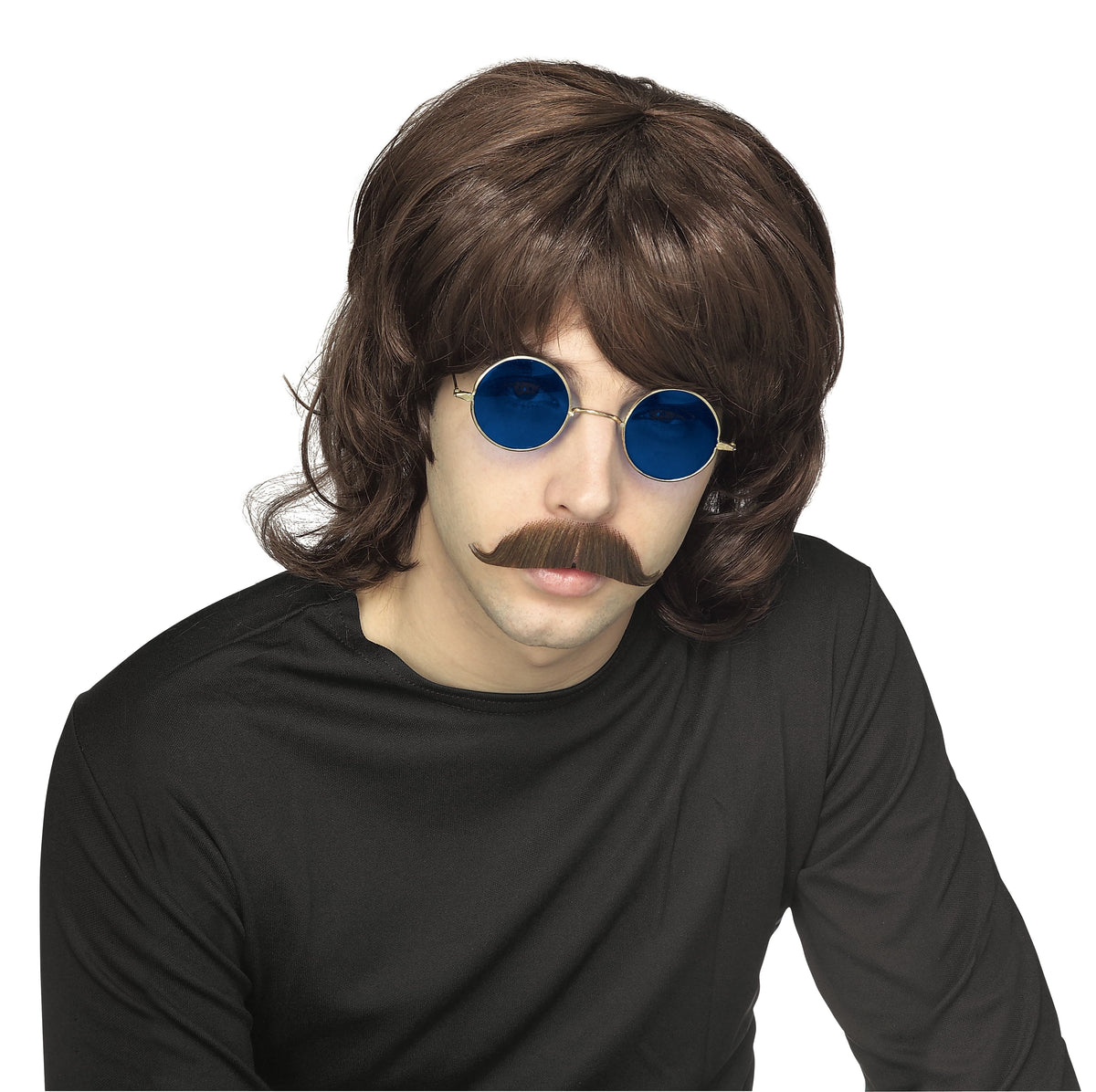 Brown layered 70s shag wig
