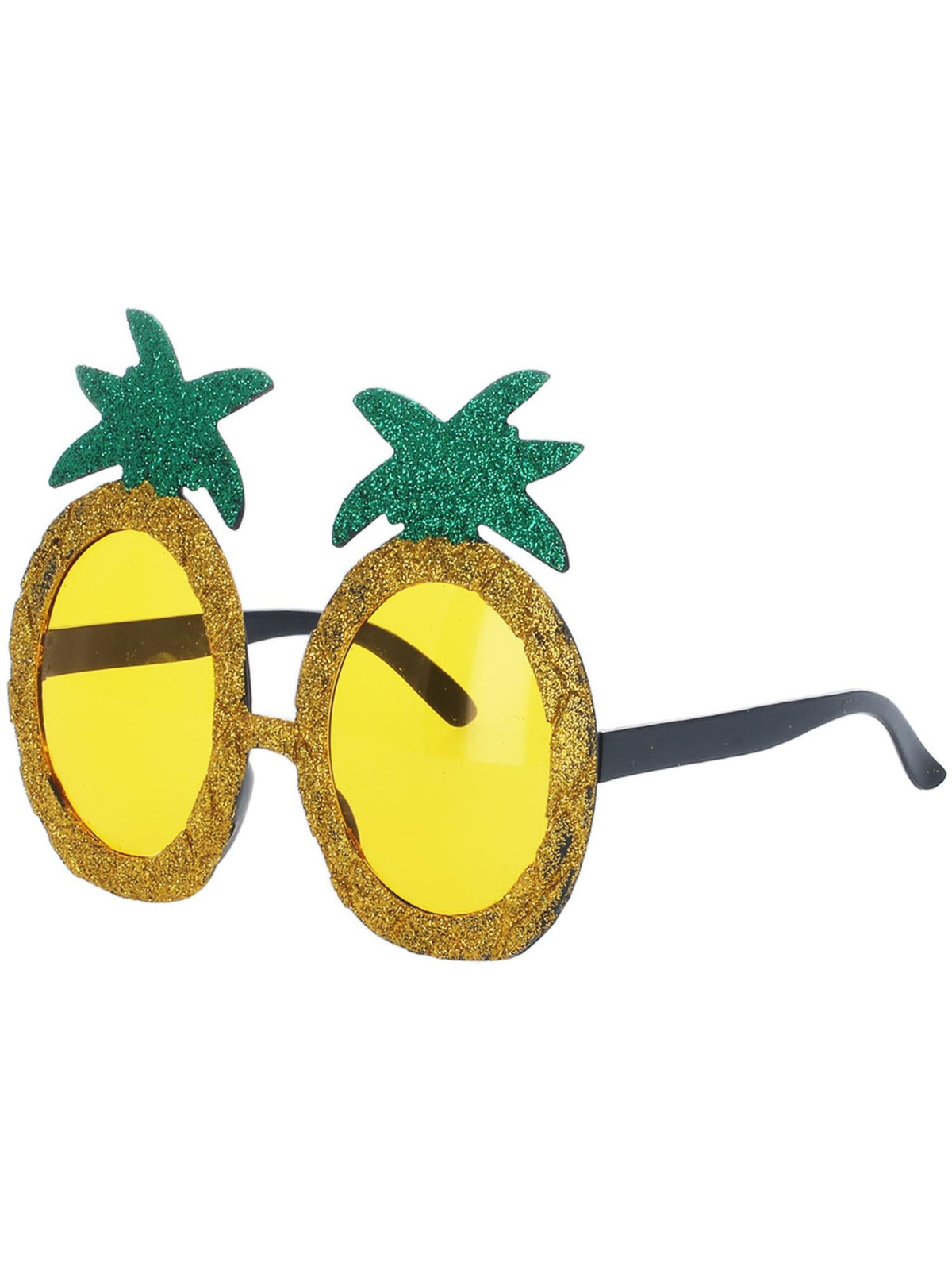 Pineapple glitter glasses shown on their own