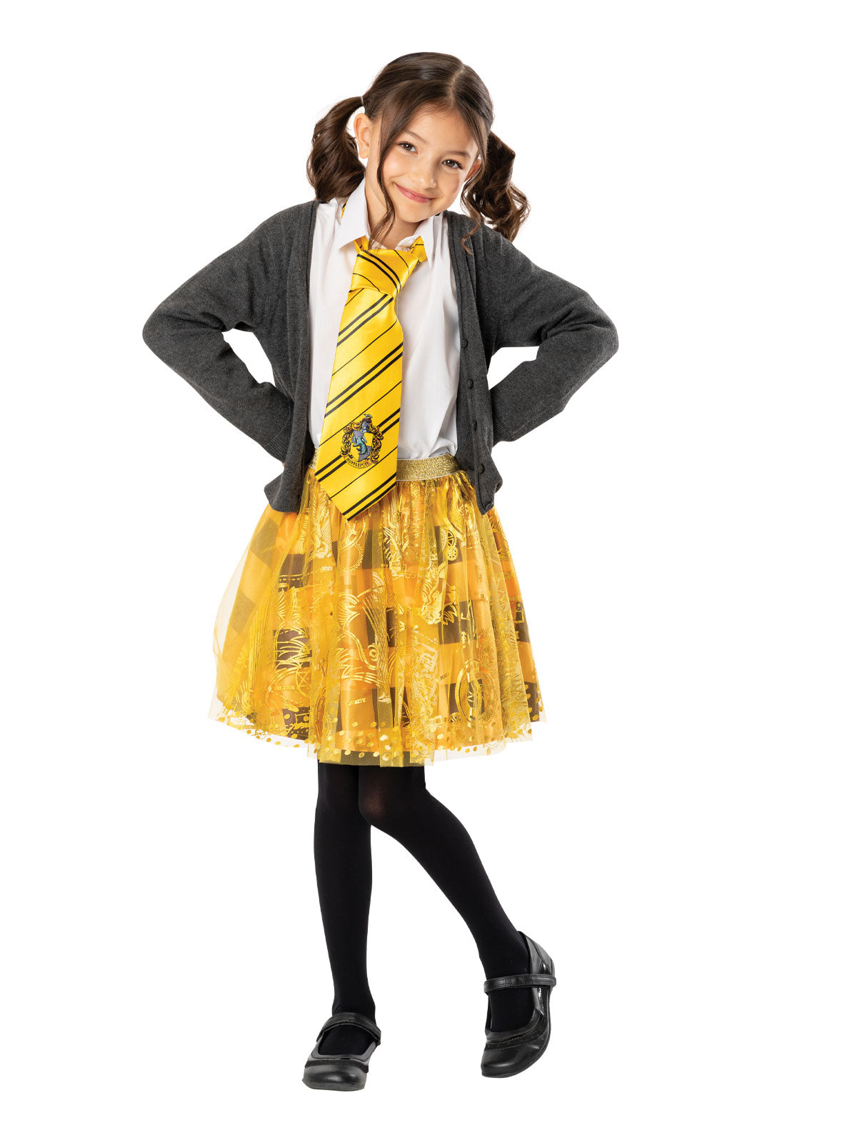Girl wearing the gold and black Hufflepuff tutu skirt