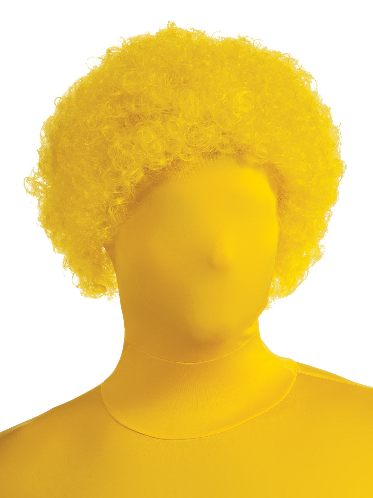 Yellow tight-curl afro-style wig for kids