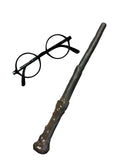 Harry Potter wand and round black glasses kit for kids