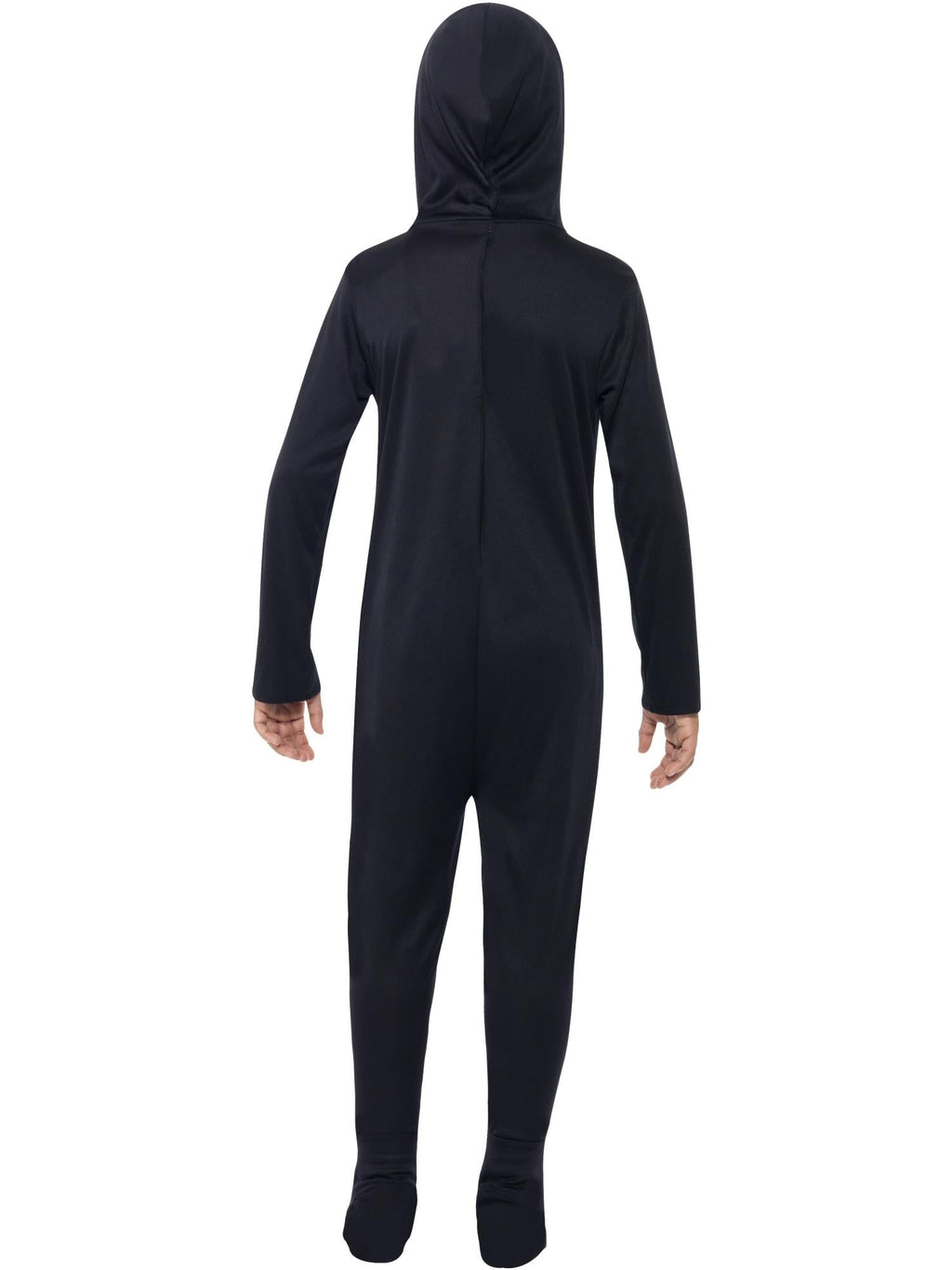 Back view of the Skeleton Hooded Onesie Costume, Child