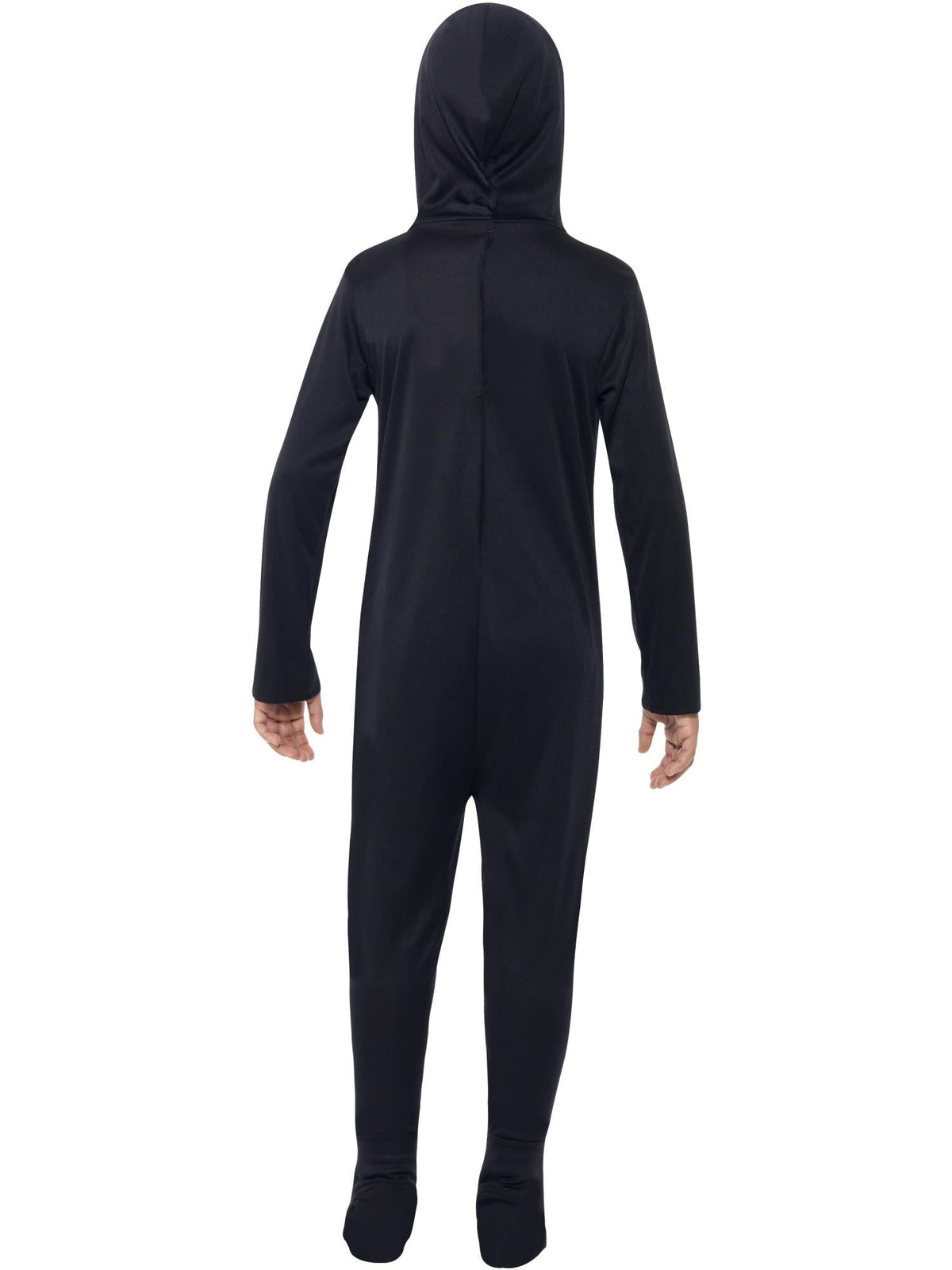 Back view of the Skeleton Hooded Onesie Costume, Child
