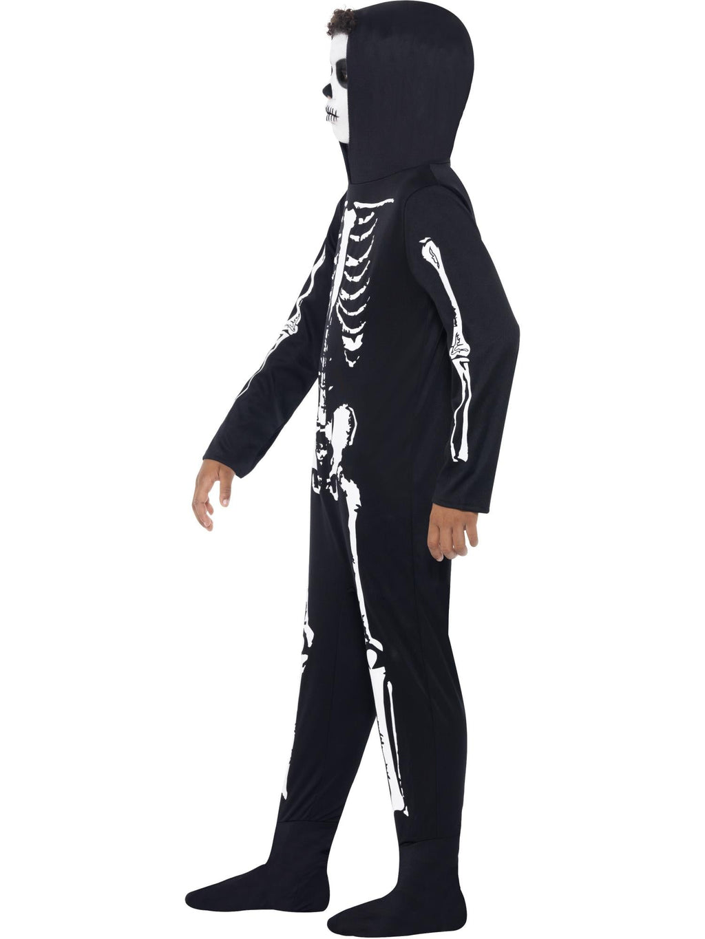 Side view of the Skeleton Hooded Onesie Costume, Child