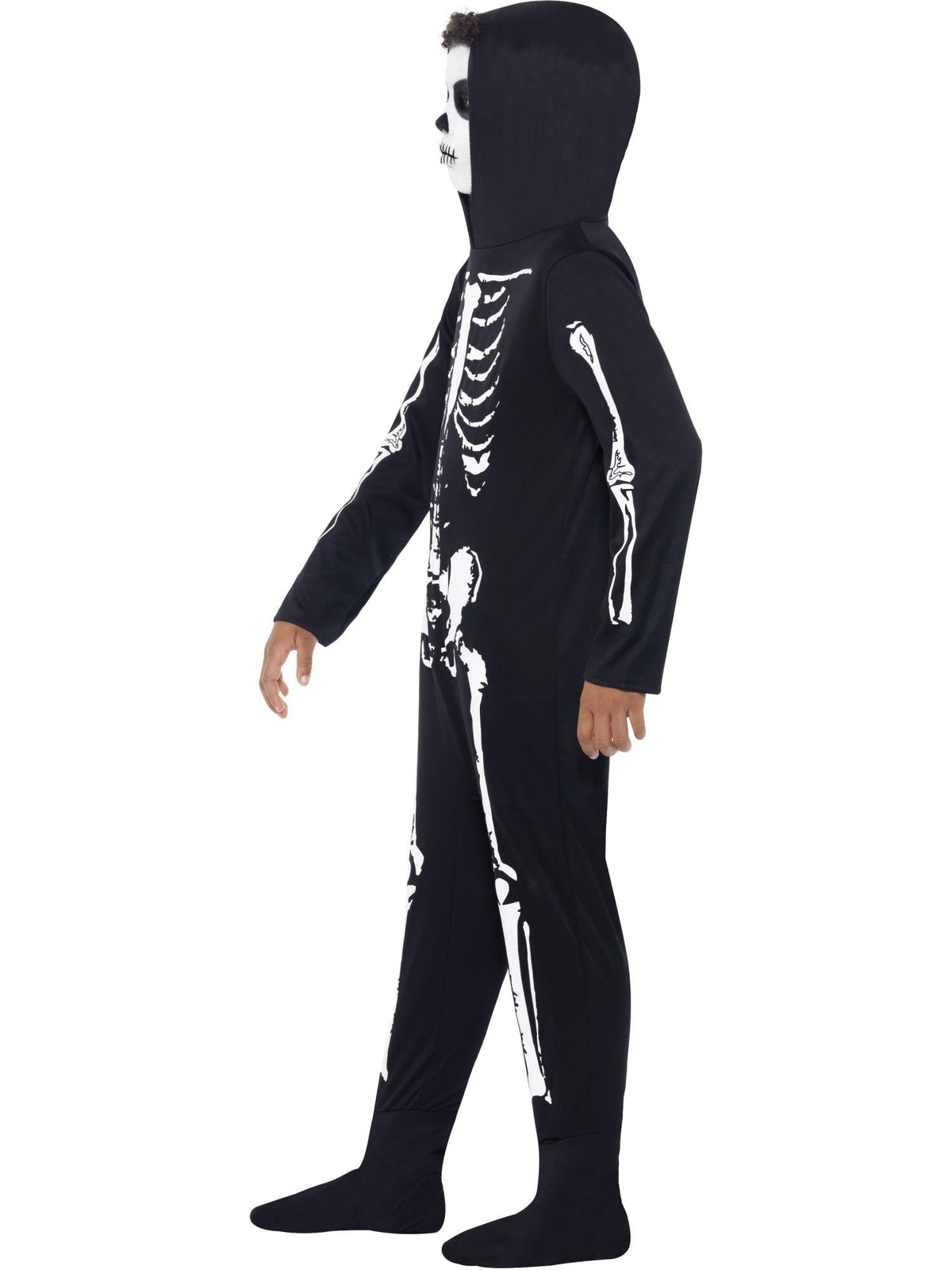 Side view of the Skeleton Hooded Onesie Costume, Child