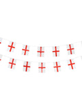 England flag bunting with red cross flags on a string