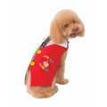 Poodle wearing the red Barkday birthday vest with printed cake and candles