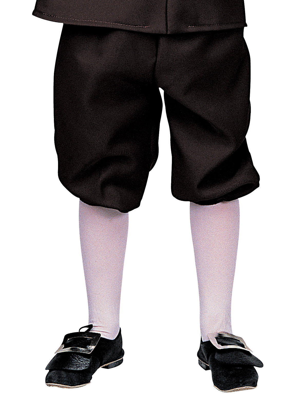 Close-up of the colonial boy's black knee-length pants