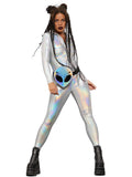 Fever Miss Whiplash Mirror Holographic Costume, Adult